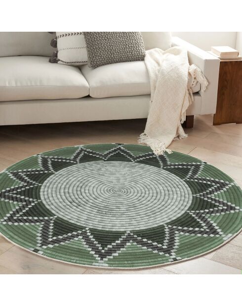 Tapis ethnique  crème/vert
