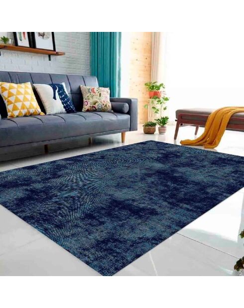 Tapis uni gris/bleu