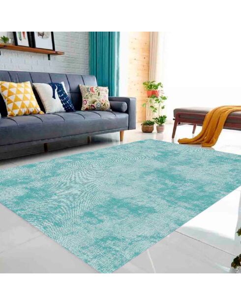 Tapis uni bleu