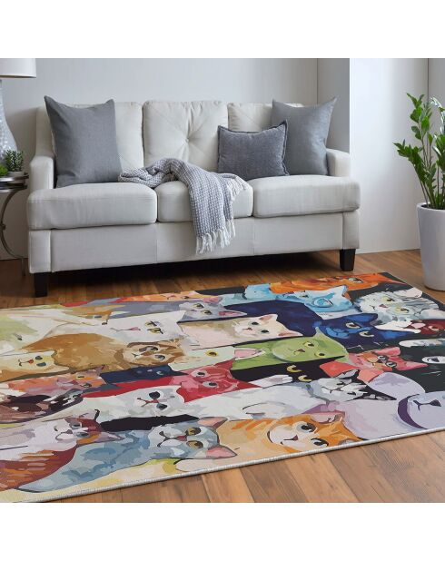 Tapis Chats multicolore