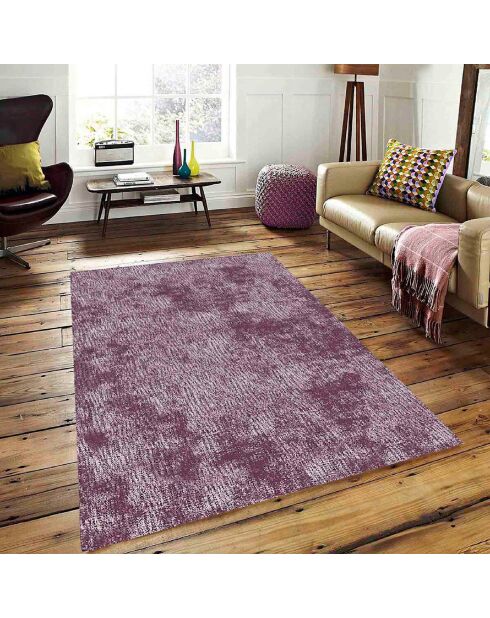 Tapis Uni blanc/rouge