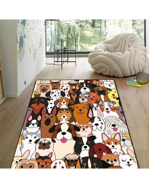 Tapis Chiens multicolore
