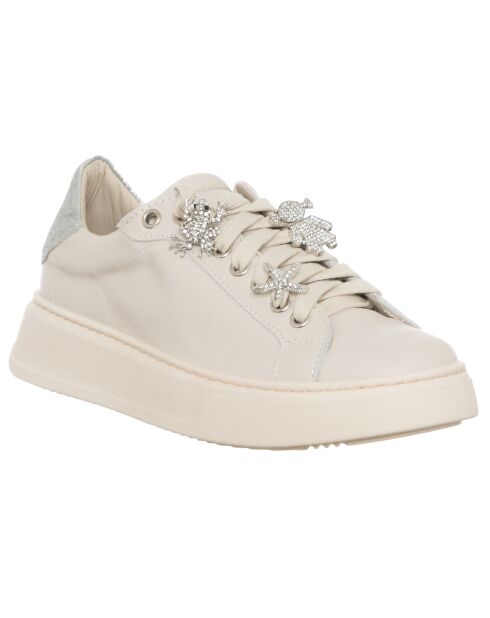Sneakers en Cuir Ekri écrues