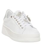 Onna wit/zilveren leren sneakers