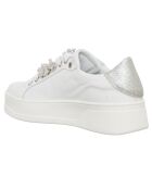 Onna wit/zilveren leren sneakers