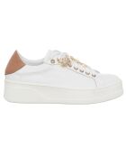 Sneakers en Cuir Agta blanc/camel