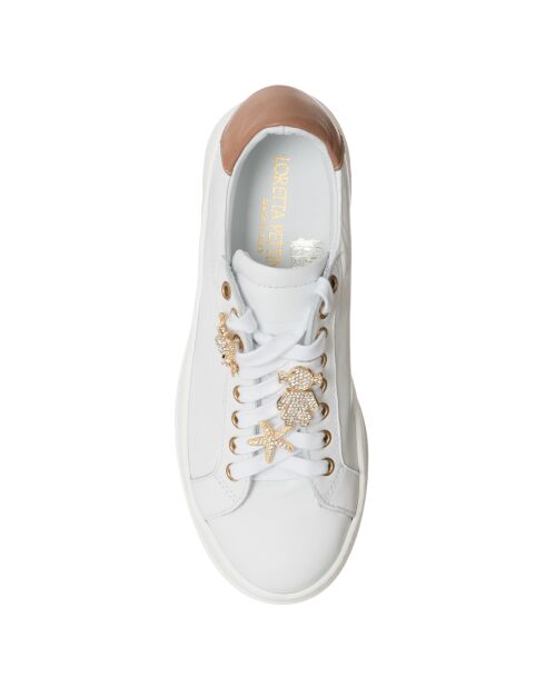 Sneakers en Cuir Agta blanc/camel