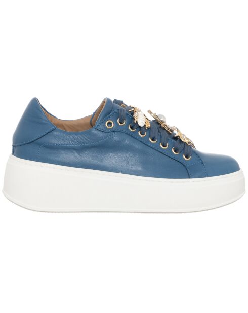 Sneakers en Cuir Osta bleu/blanc