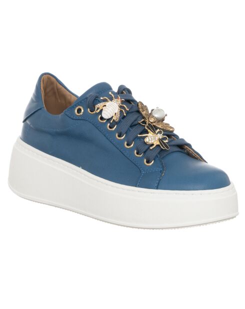 Sneakers en Cuir Osta bleu/blanc