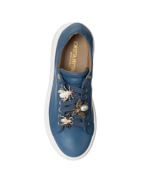 Sneakers en Cuir Osta bleu/blanc