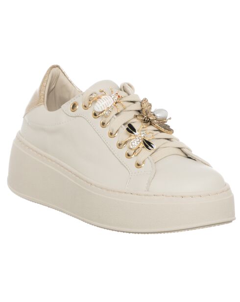Sneakers en Cuir Osta écru/beige