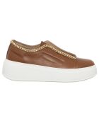 Sneakers en Cuir Naplak marron/doré