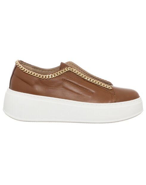 Sneakers en Cuir Naplak marron/doré