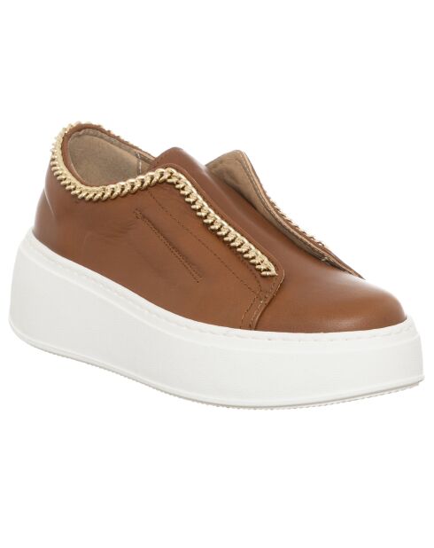 Sneakers en Cuir Naplak marron/doré