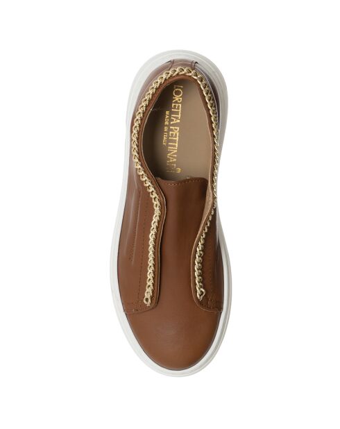 Sneakers en Cuir Naplak marron/doré