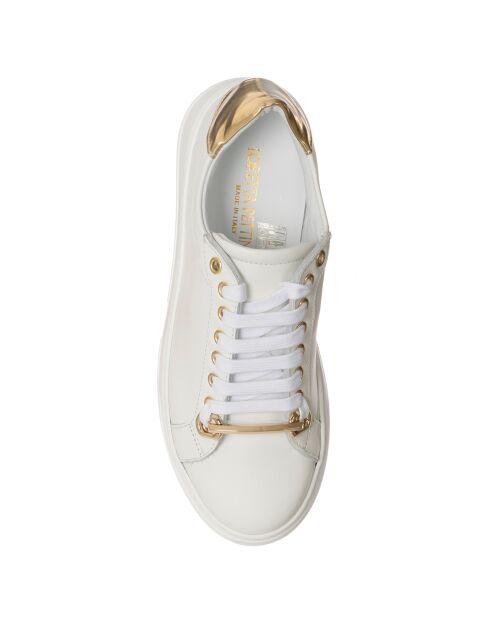 Sneakers en Cuir Sava blanc/doré