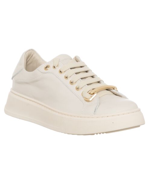 Sneakers en Cuir Grega écrues
