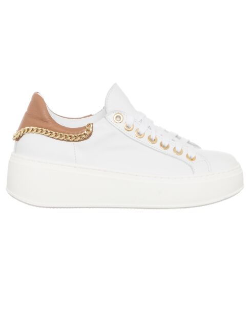 Sneakers en Cuir Odena blanc/beige