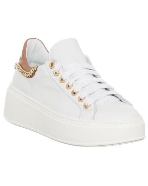 Sneakers en Cuir Odena blanc/beige