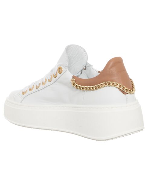 Sneakers en Cuir Odena blanc/beige