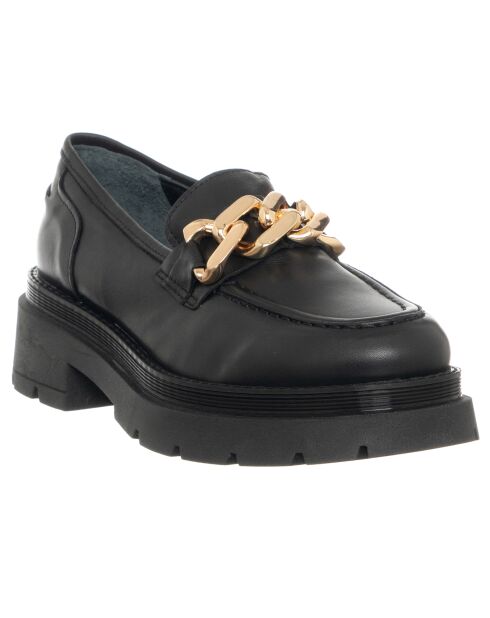 Mocassins en Cuir Naplak noirs - Talon 4.5 cm