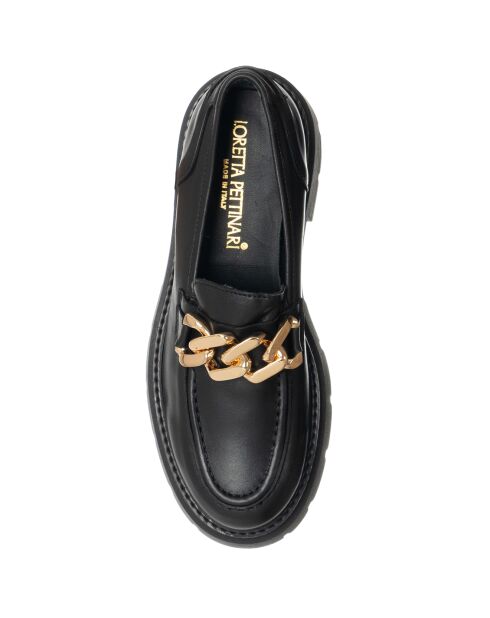 Mocassins en Cuir Naplak noirs - Talon 4.5 cm