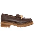 Mocassins en Cuir Naplak marron/camel/doré - Talon 4.5 cm