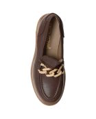 Mocassins en Cuir Naplak marron/camel/doré - Talon 4.5 cm