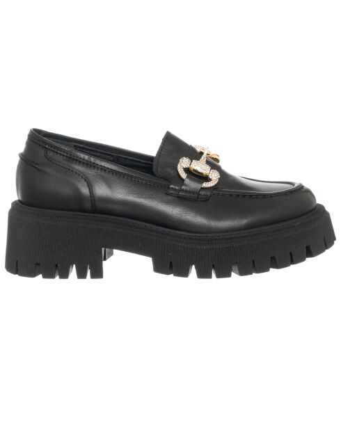 Mocassins en Cuir Oria noirs - Talon 4.5 cm