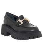 Mocassins en Cuir Oria noirs - Talon 4.5 cm