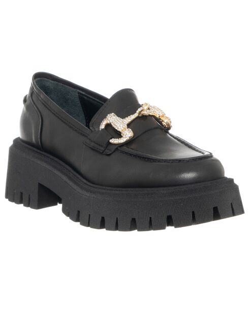 Mocassins en Cuir Oria noirs - Talon 4.5 cm