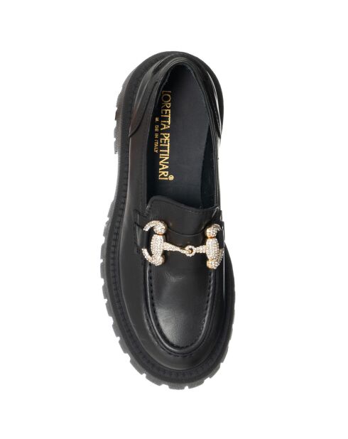 Mocassins en Cuir Oria noirs - Talon 4.5 cm