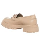Mocasines de piel Uslo beige - Tacón de 4,5 cm