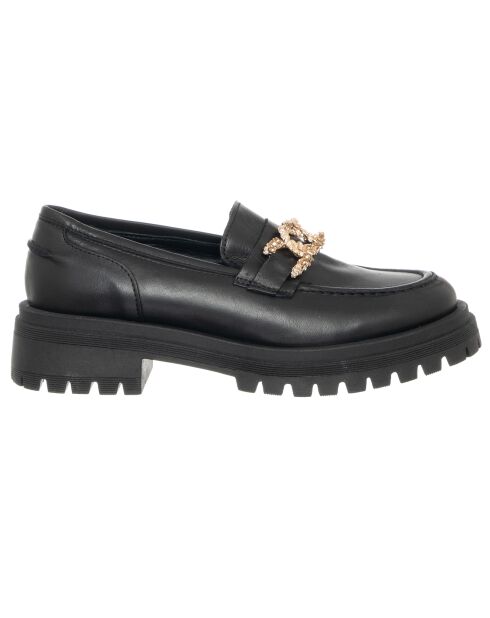 Mocassins en Cuir Iena noirs - Talon 4.5 cm