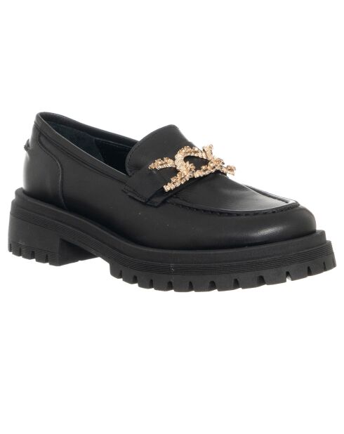 Mocassins en Cuir Iena noirs - Talon 4.5 cm