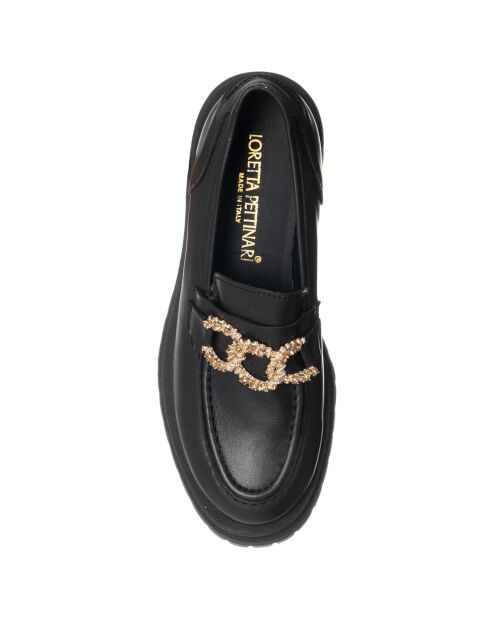 Mocassins en Cuir Iena noirs - Talon 4.5 cm