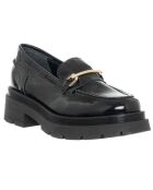 Mocassins en Cuir Erbo noirs - Talon 4.5 cm