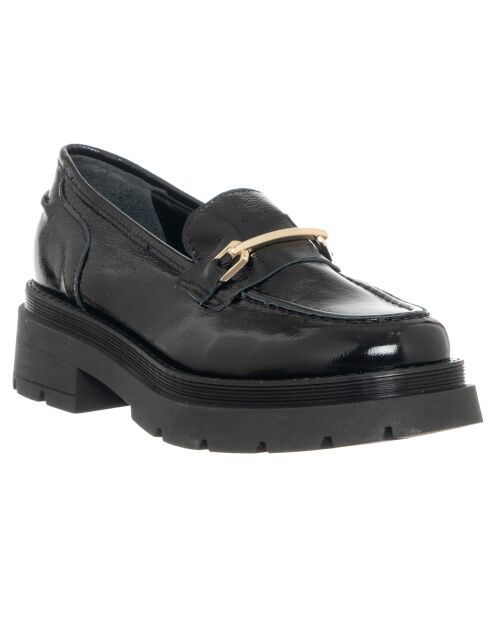 Mocassins en Cuir Erbo noirs - Talon 4.5 cm