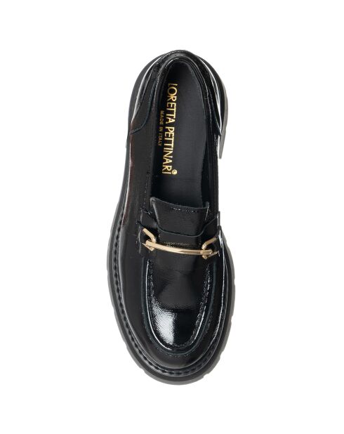 Mocassins en Cuir Erbo noirs - Talon 4.5 cm