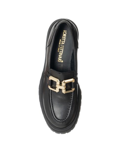Mocassins en Cuir Mean noirs - Talon 4.5 cm