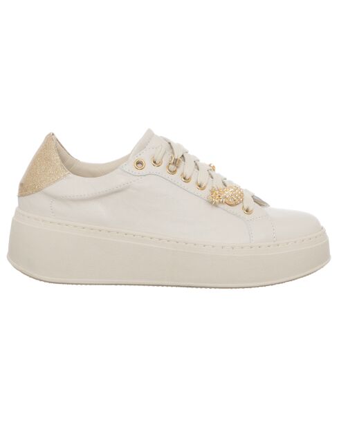 Weiß/Platinum Pace Ledersneaker