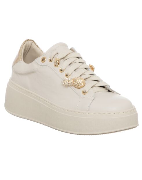 Weiß/Platinum Pace Ledersneaker