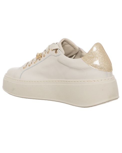 Weiß/Platinum Pace Ledersneaker