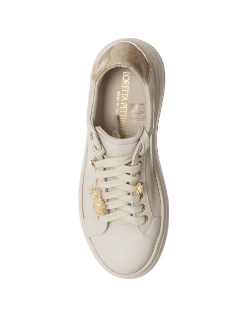 Weiß/Platinum Pace Ledersneaker