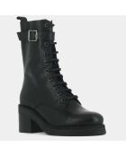 Boots en Cuir Aconit noires - Talon 4.5 cm