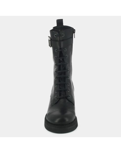 Boots en Cuir Aconit noires - Talon 4.5 cm