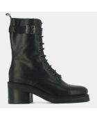 Boots en Cuir Aconit noires - Talon 4.5 cm