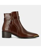 Bottines en Cuir Argan marron