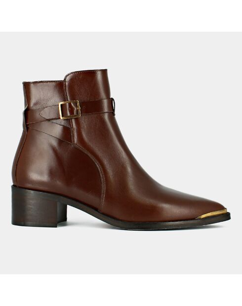 Bottines en Cuir Argan marron