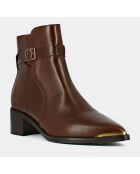 Bottines en Cuir Argan marron